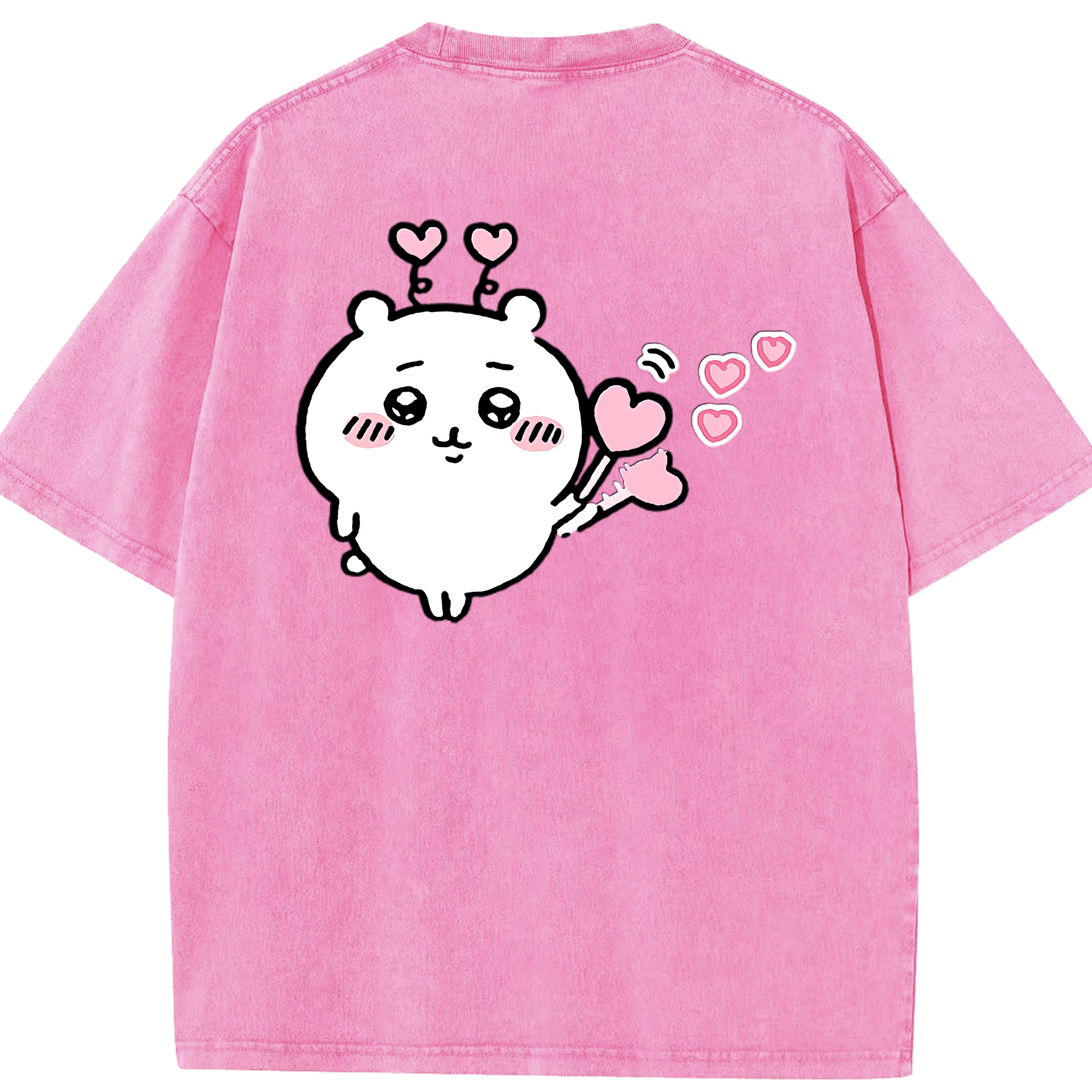 （画像用） ちいかわ ちいかわ Chii-kawa chiikawa 綿100% ヴィンテージ風 半袖Tシャツ（背面プリント）
